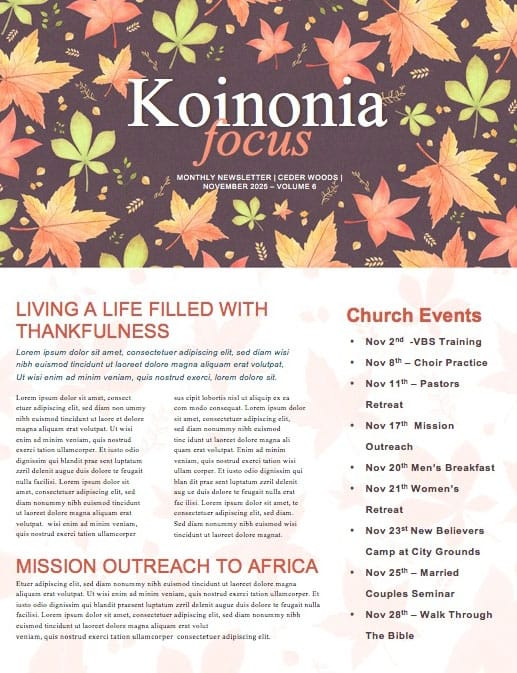 Happy Thanksgiving Holiday Newsletter Template