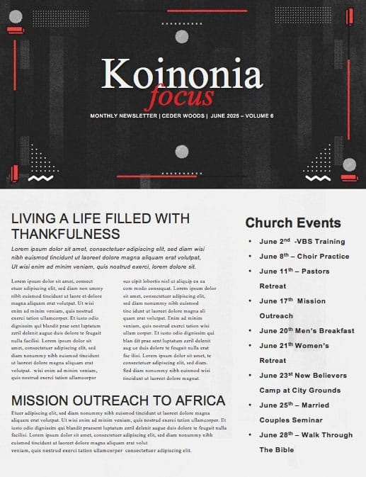 Selfless Church Newsletter