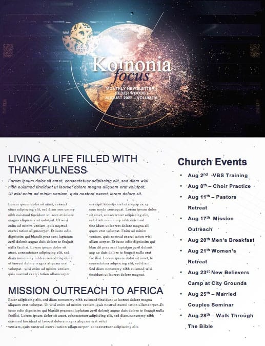 Make an Impact Church Sermon Newsletter
