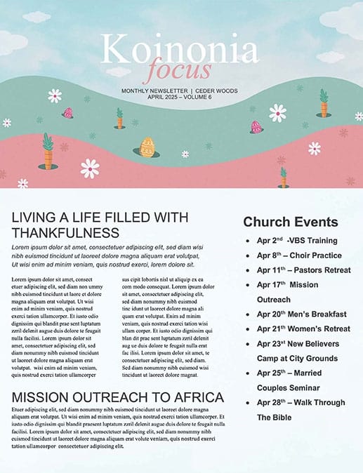 Church Newsletter Easter Egg Hunt 2022