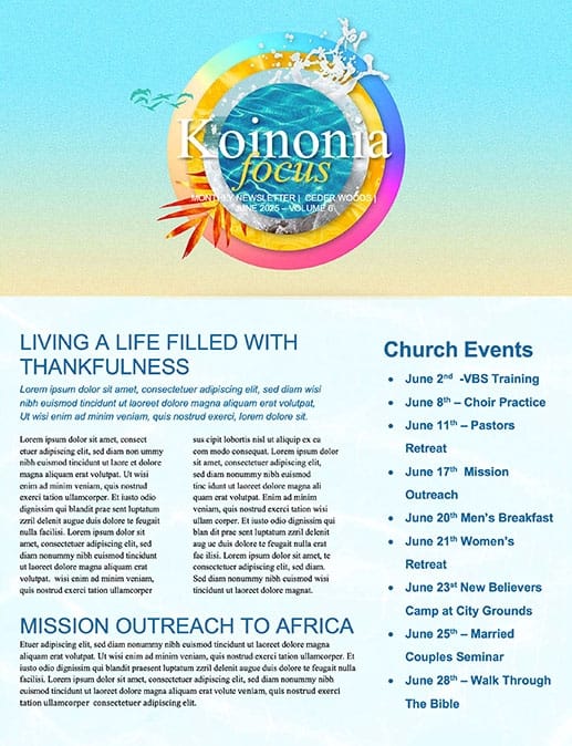 Summer Playlist Church Newsletter 2022