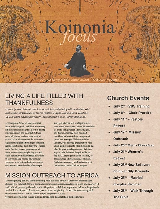 Take a Stand Church Newsletter