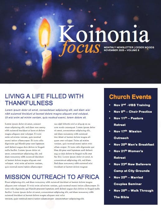 Christmas Eve Service Church Newsletter