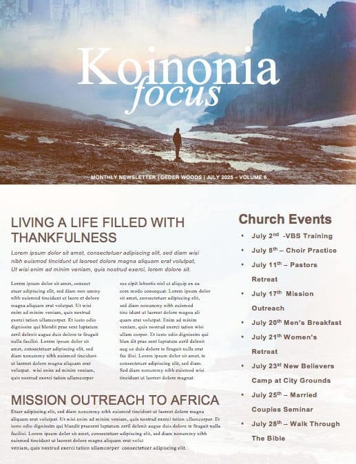 Strangers In A Strange Land Church Newsletter Template