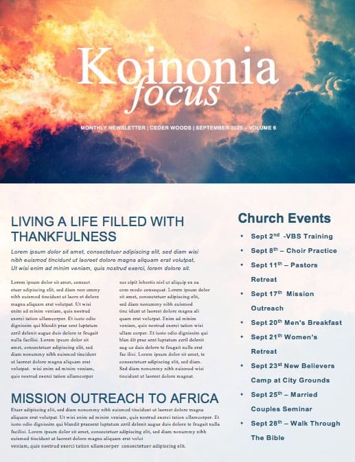 Now Or Never Church Newsletter Template