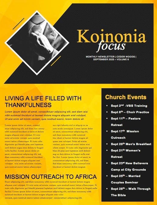 Pastor Appreciation Church Newsletter Template