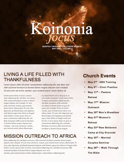 Fire Of The Spirit Pentecost Sunday Newsletter
