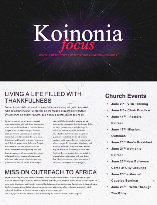 Father's Day Galaxy Church Newsletter
