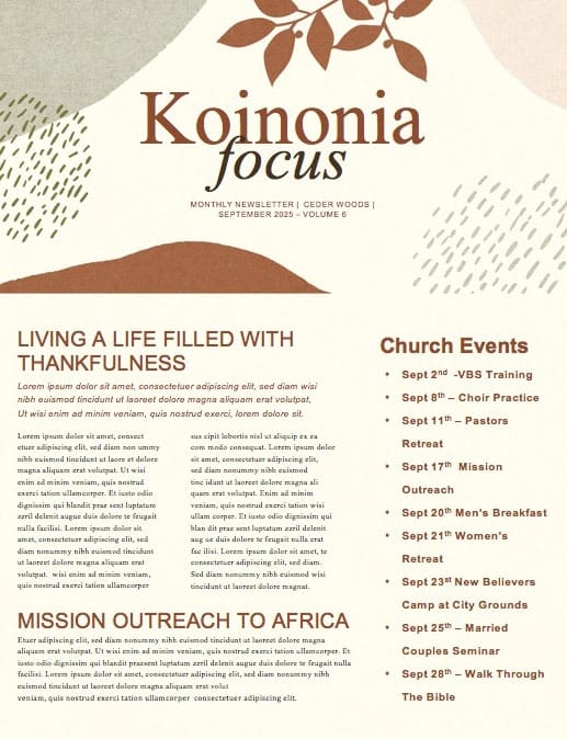 Fall Festival Leaf Church Newsletter