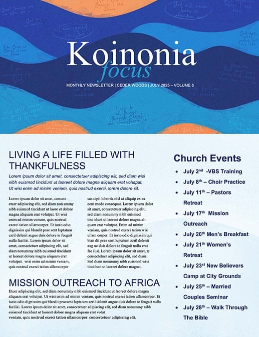 Affirmations Church Newsletter