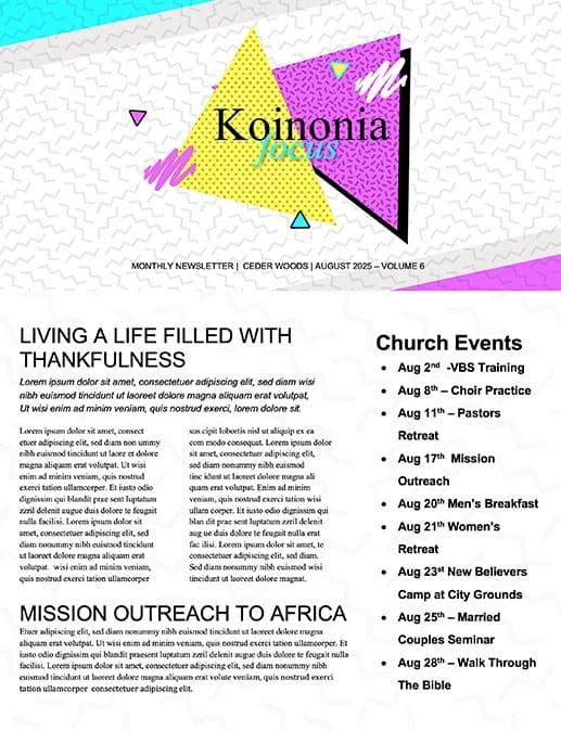 In Sync Church Newsletter 2022