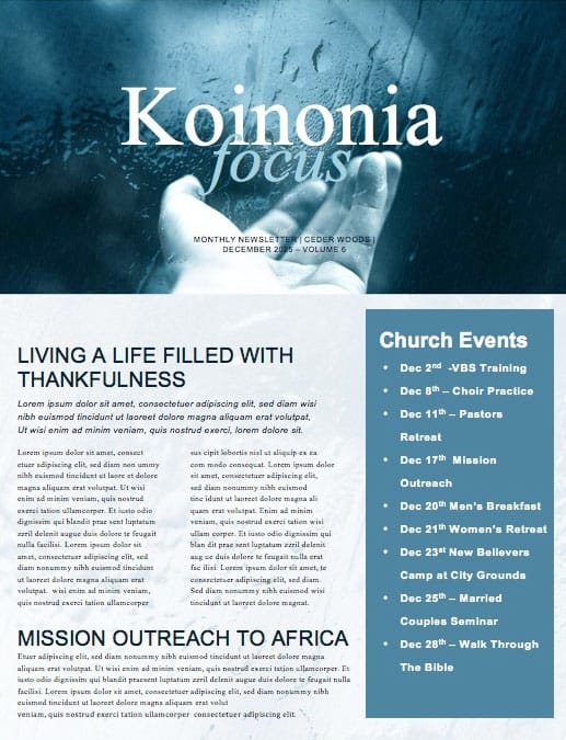 Divine Healing Church Newsletter Template