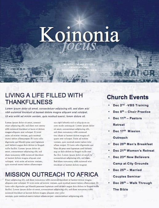Good News Church Newsletter