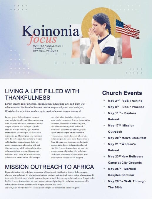 National Day Of Prayer Church Newsletter