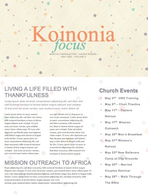 Mother's Day You Rock Church Newsletter