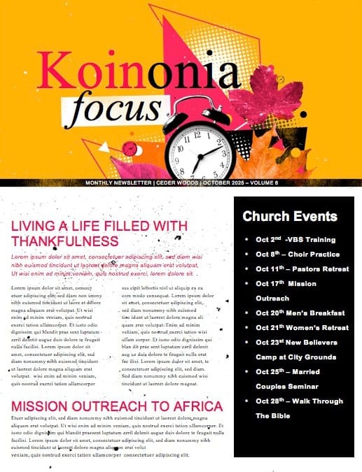 Daylight Savings Time Fall Back Newsletter Template