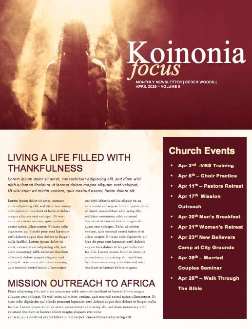 Risen King Easter Church Newsletter Template