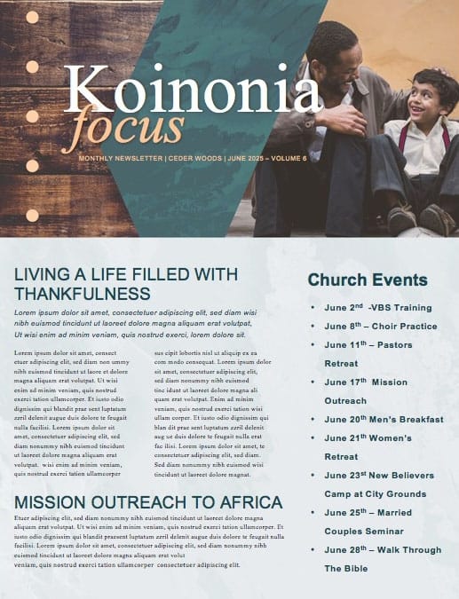 Father's Day Father & Son Church Newsletter