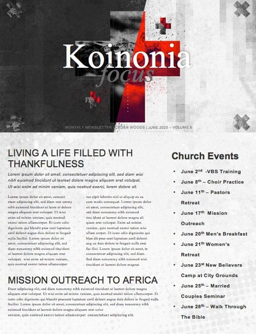 Words of Life John 3:16 Church Newsletter Template