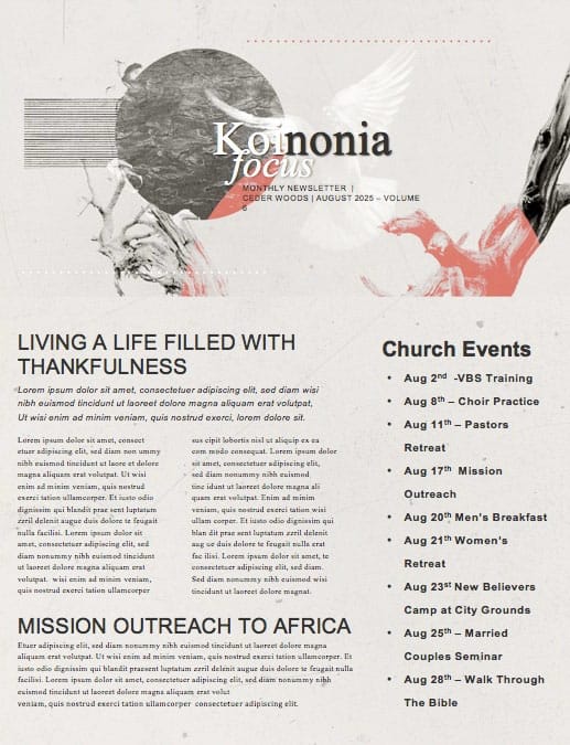 Kingdom Come Church Newsletter