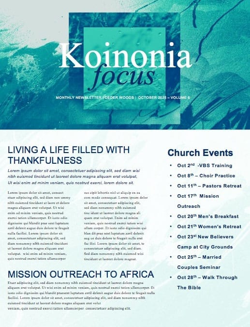 Baptism Sunday Green Church Newsletter