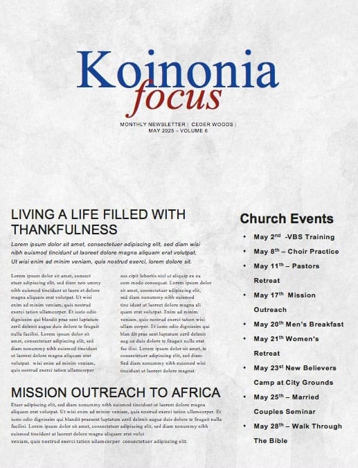 National Day Of Prayer Nation Church Newsletter