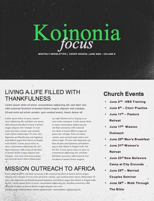 Tempted Church Newsletter