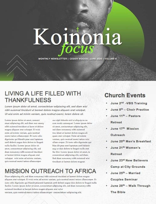Invincible Men's Conference Church Newsletter