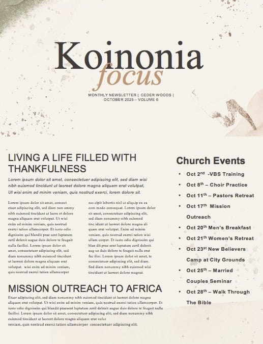 Thrive Women's Conference Church Newsletter