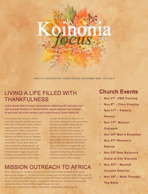 Choose Joy Church Newsletter Template
