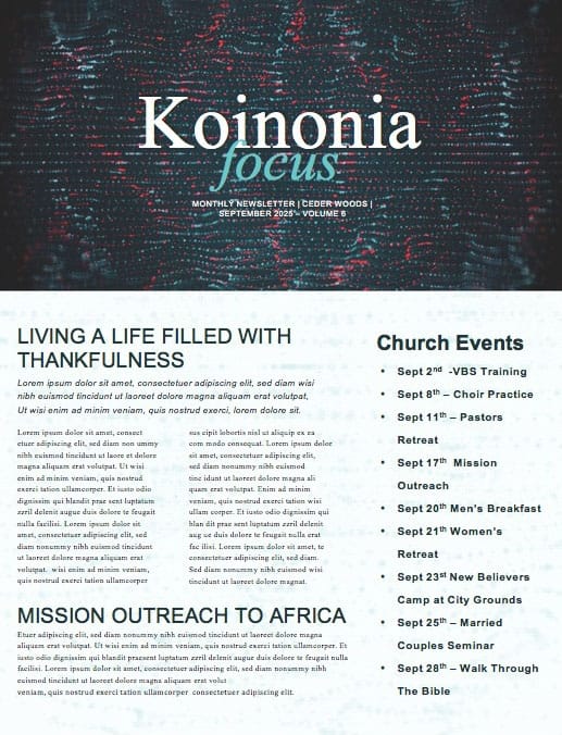 Noise Sermon Newsletter Template
