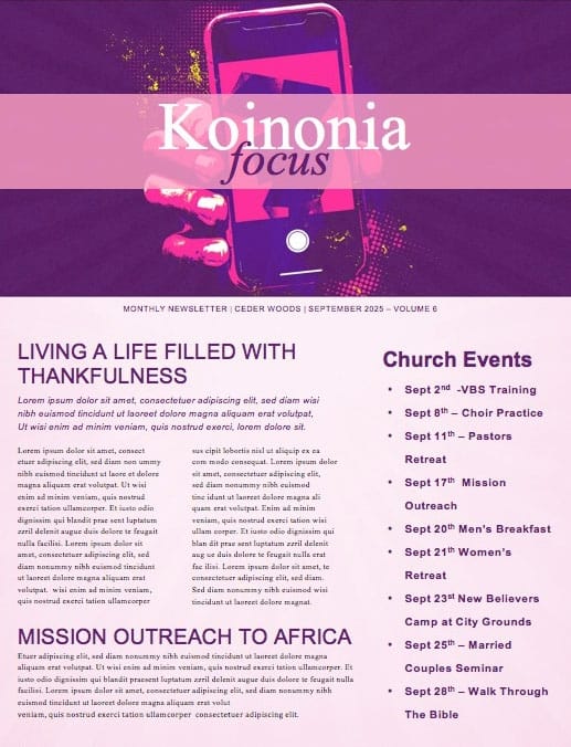 Death to Selfie Church Sermon Newsletter