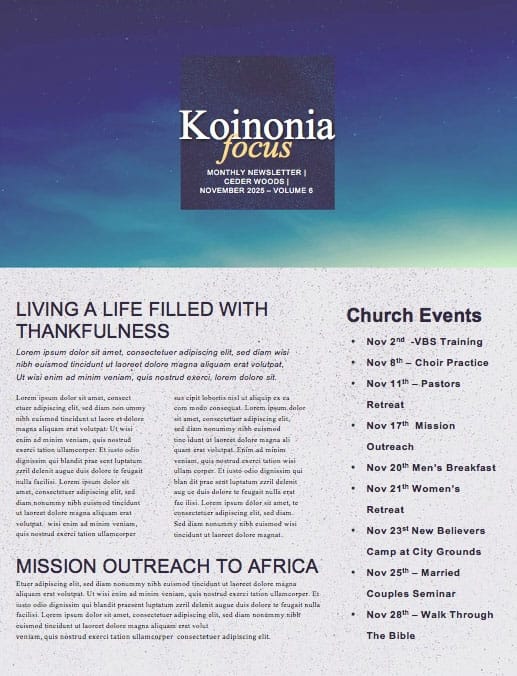 Advent Season Church Service Newsletter