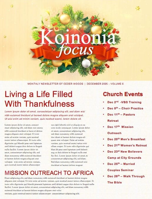 May Your Days Be Merry And Bright Christmas Newsletter