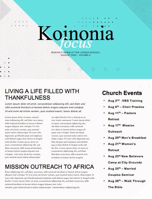 History Makers Church Sermon Newsletter