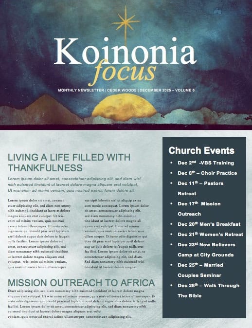 Keep Christ In Christmas Church Newsletter Template