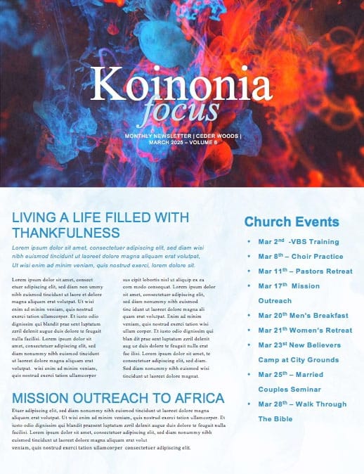 Spirit And Truth Worship Service Newsletter
