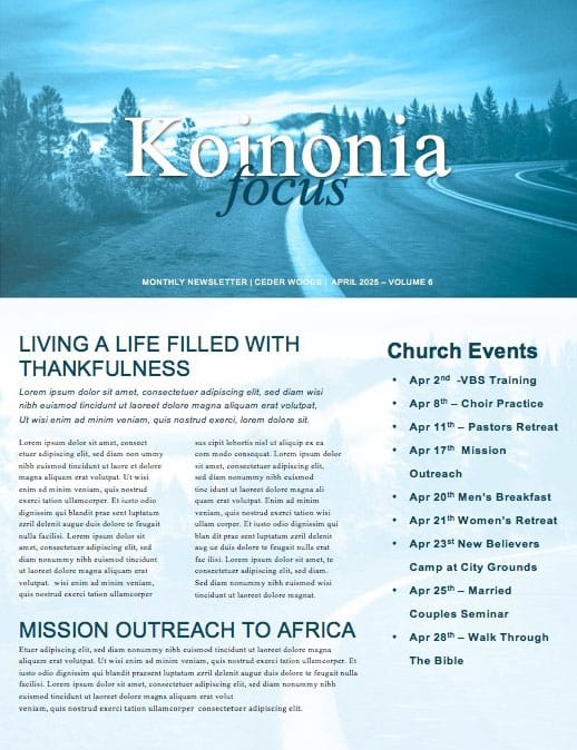 The Path Blue Church Newsletter