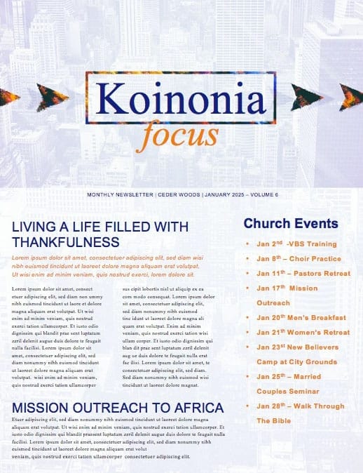 Do Over Church Newsletter Template