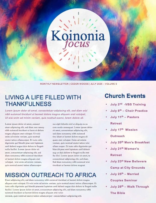 Christ the Center Church Newsletter Template
