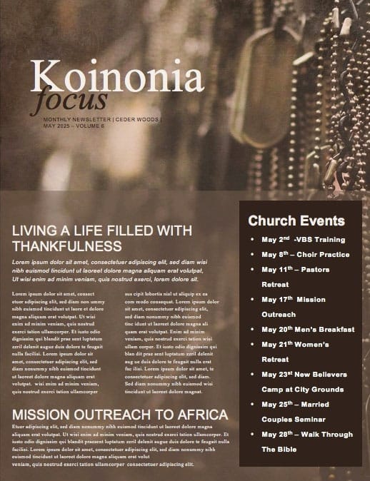 Memorial Day Dog Tags Church Newsletter Template