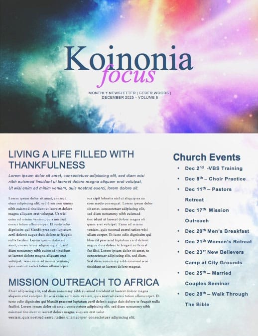 Advent Christmas Church Newsletter Template