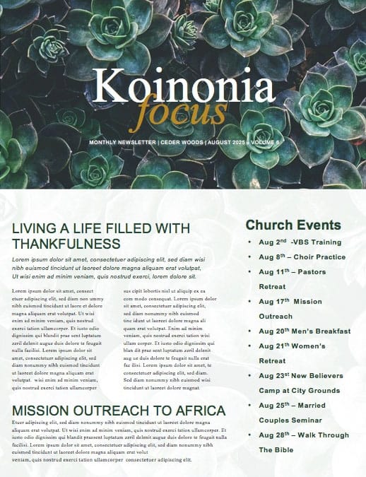 How Sweet The Sound Church Newsletter Template