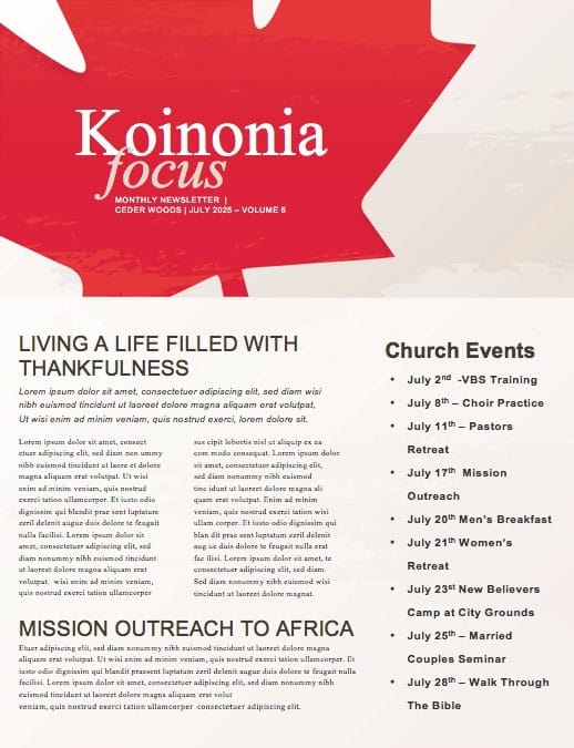 Canada Day Maple Leaf Newsletter