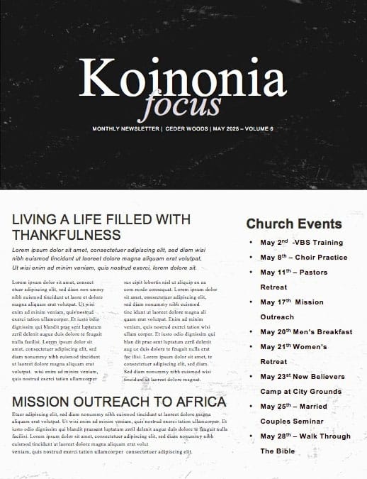 Triggered Church Newsletter