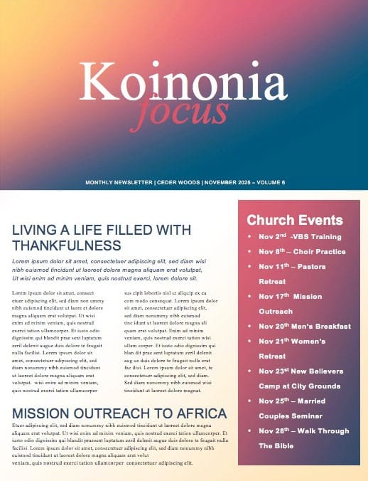 Survivor Sunday Church Newsletter Template