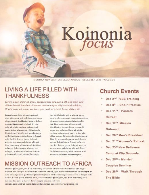 Faith Like A Child Church Newsletter