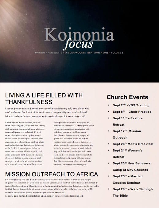 Hope In The Dark Church Newsletter