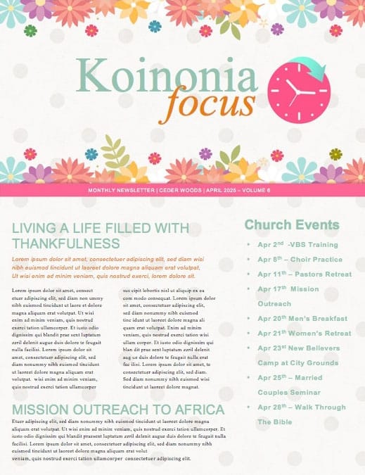 Daylight Saving Time Spring Forward Newsletter