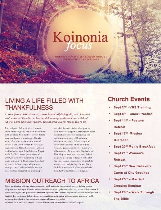 Happy First Day Of Fall Newsletter Template